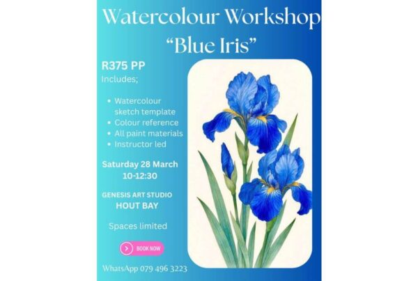 Art Workshop: Watercolour Workshop | Blue Iris at Genesis Art Studio Hout Bay