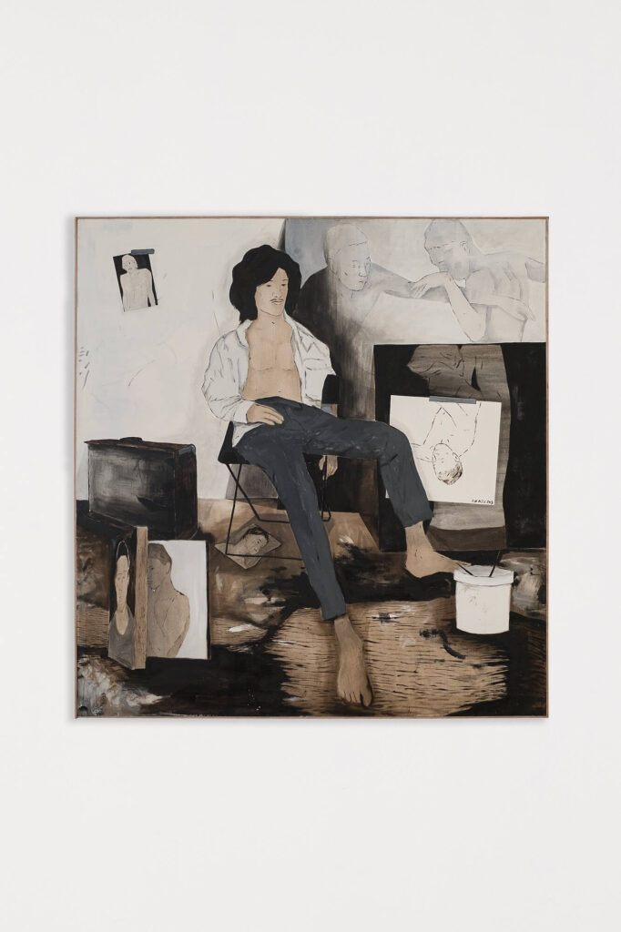 BRETT CHARLES SEILER THE LAST TIME I SAW DAVID BITUMEN ROOF PAINT ON CANVAS (1)