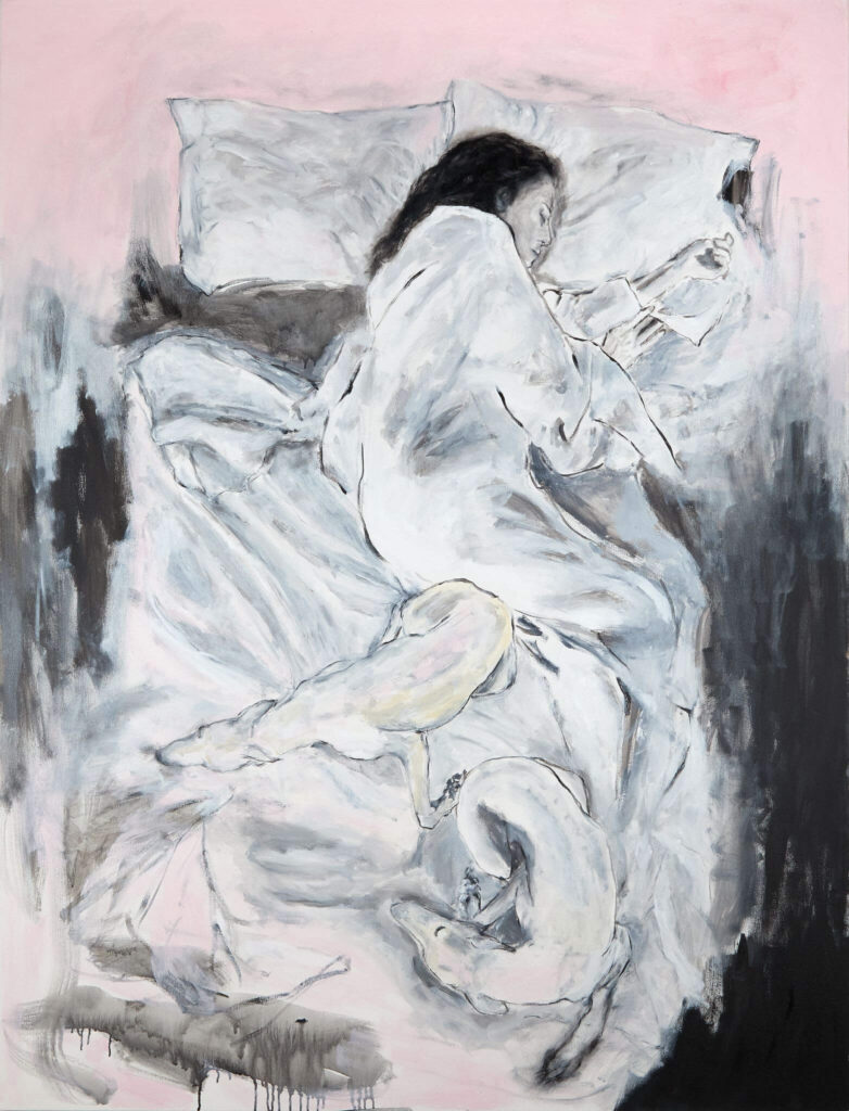 NICOLA BAILEY LOVES REST 2025 ACRYLIC OIL AND CHARCOAL ON CANVAS (1)