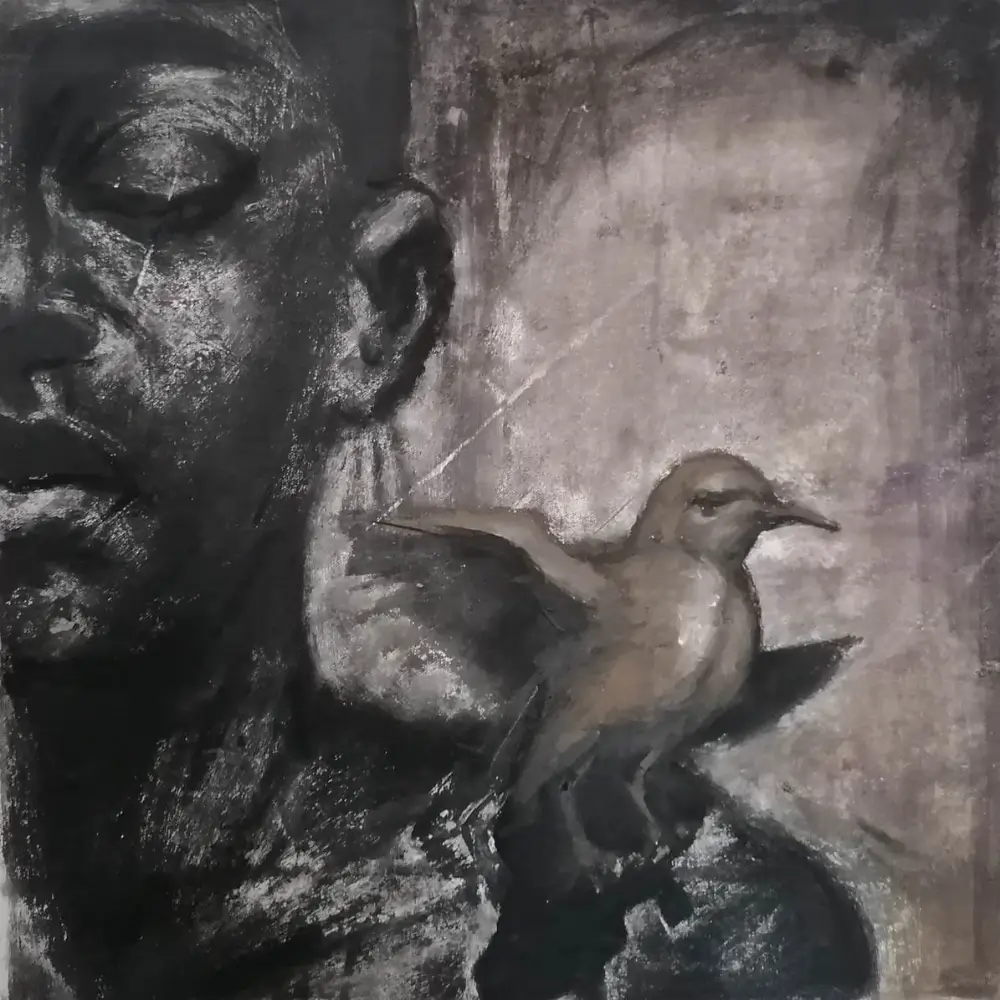 Patrick Seruwu The Unseen Wings 2026 Acrylic on stretched canvas