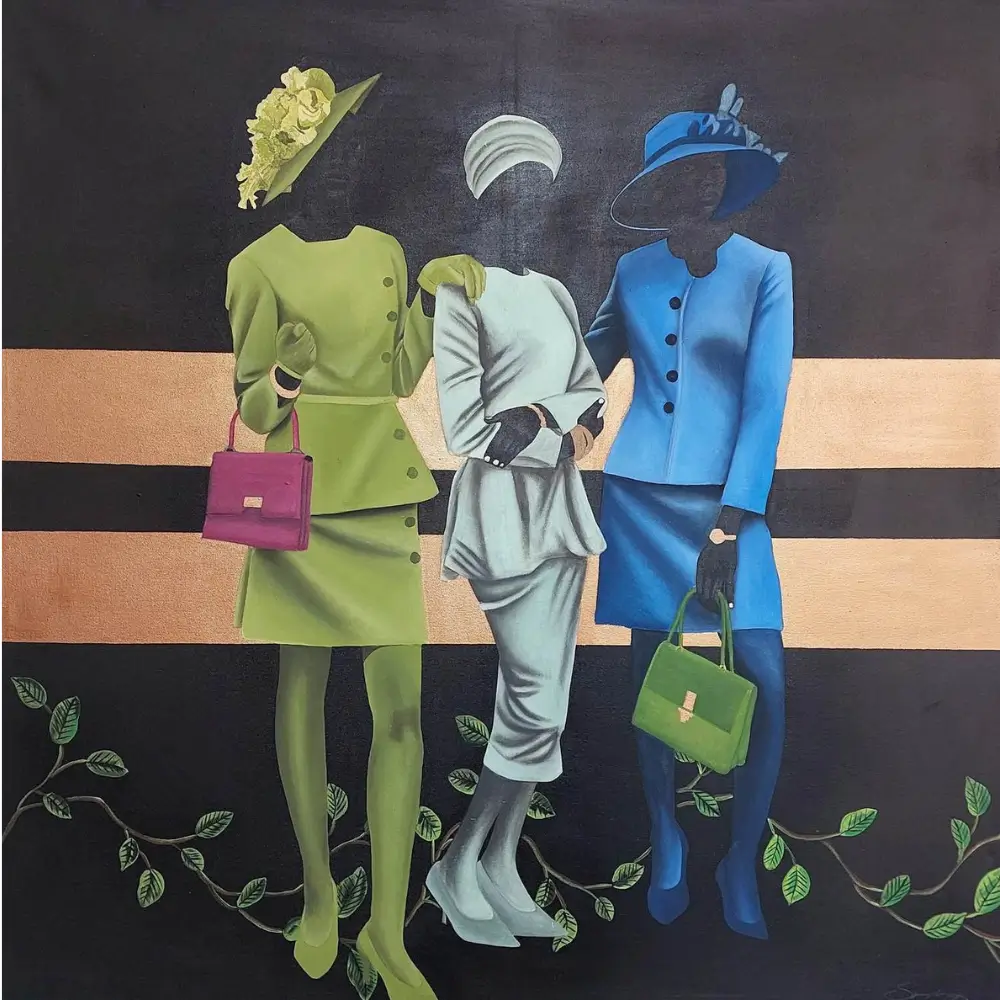 Siphamandla Ex Polished Expectations 2026 Acrylic and oil pastels on stretched canvas
