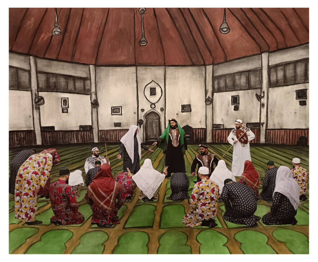 HASAN ESSOP Hasan Essop the Gathering 2026 Charcoal Watercolour, Collage