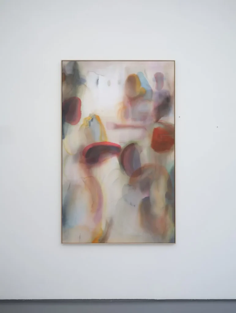 XANTHE SCOUT LARDNER-BURKE Horse Only as Tall As Its Rider, 2026 Acrylic, Ink, liquid pigment, silk paint, pencil & varnish on polysatin in beechwood frame